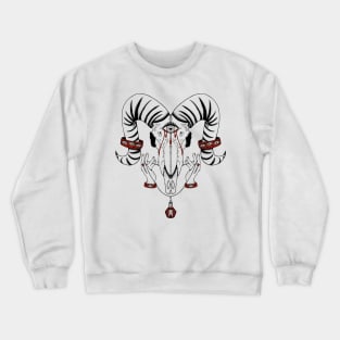 Copy of Sheep skull biblically accurate angel with red Crewneck Sweatshirt